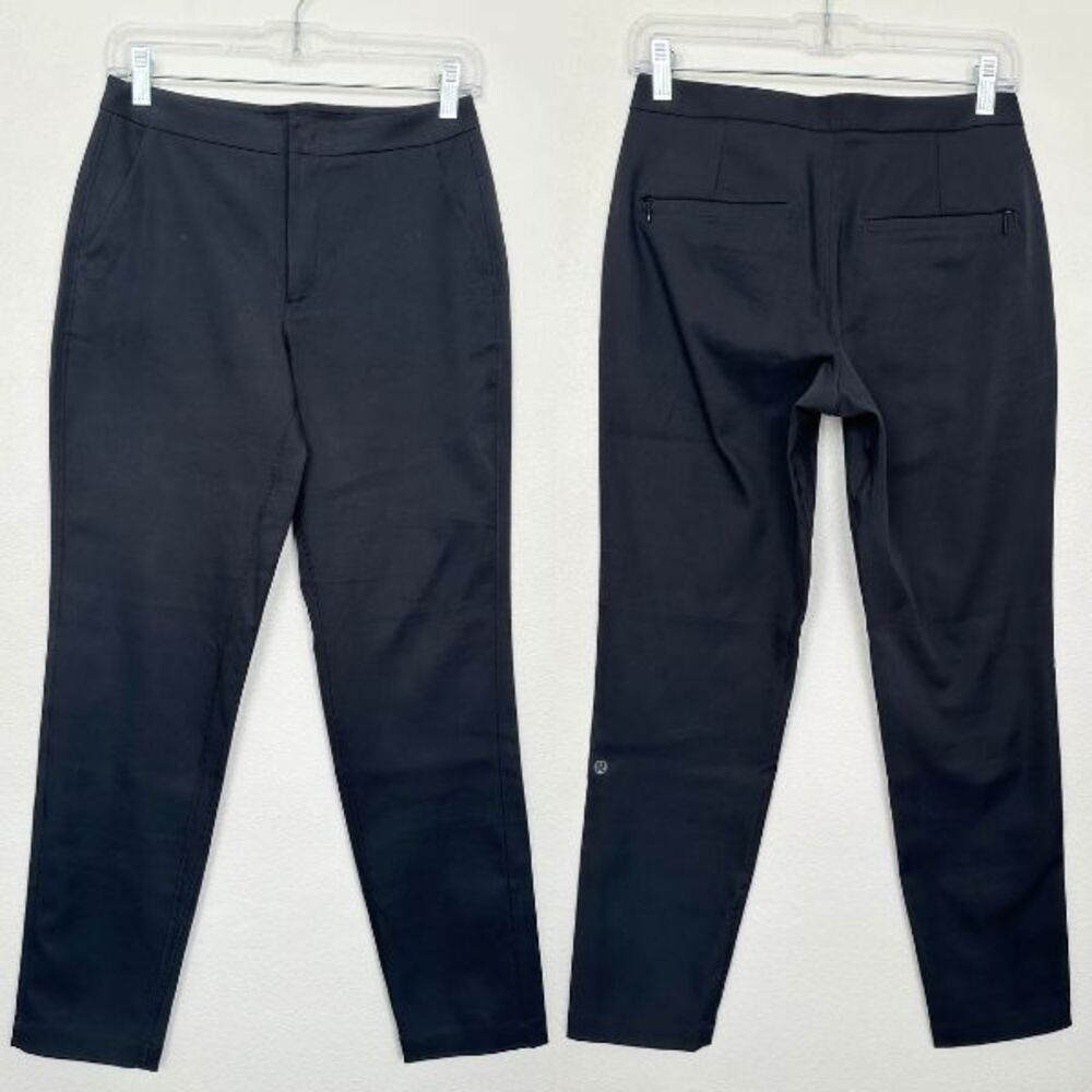 Lululemon Trouser Ankle Pant Black Tapered Leg Black Mid Rise Work Women's 4